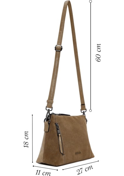Kadın Camel Uzun Askılı Süet Çapraz Çanta 25ABD240410 fiyatları