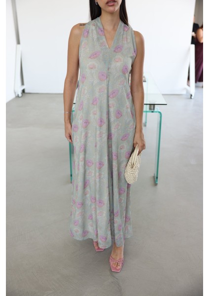 Çiçek Desenli Üzeri Tül Ayarlanabilir Askılı Elbise fiyatları