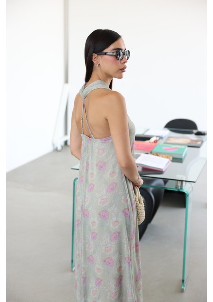 Çiçek Desenli Üzeri Tül Ayarlanabilir Askılı Elbise fırsatları