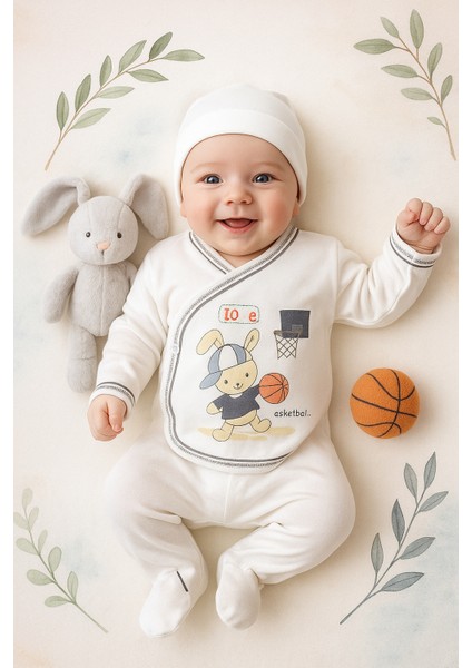 0-3 Ay Erkek Basketball pamuk 10'lu Hastane Çıkışı Set