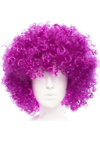 Koyu Mor Renk Violet Afro Bonus Saç Peruk