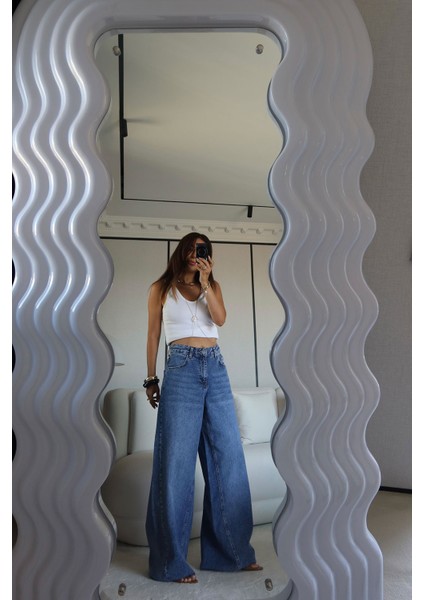 Geniş Kalıp Yıkamalı Baggy Jean