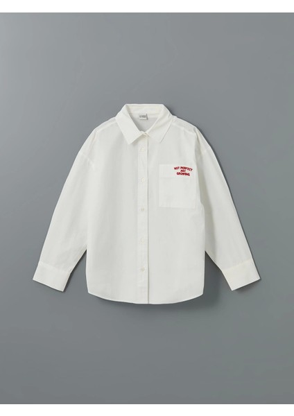 Lcw Kids Ekru Uzun Kollu Kız Çocuk Gömlek