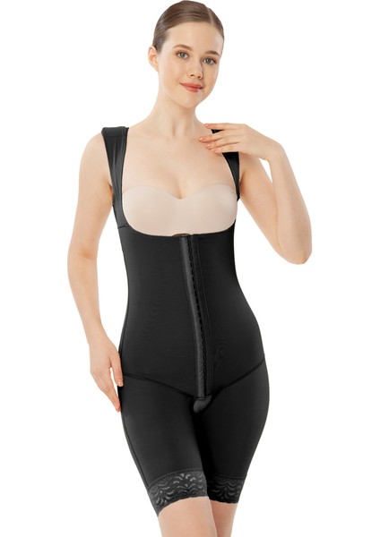 218 Agraflı Göğüs Altı- Diz Üstü-Sırtı Kapalı Liposuction Korse