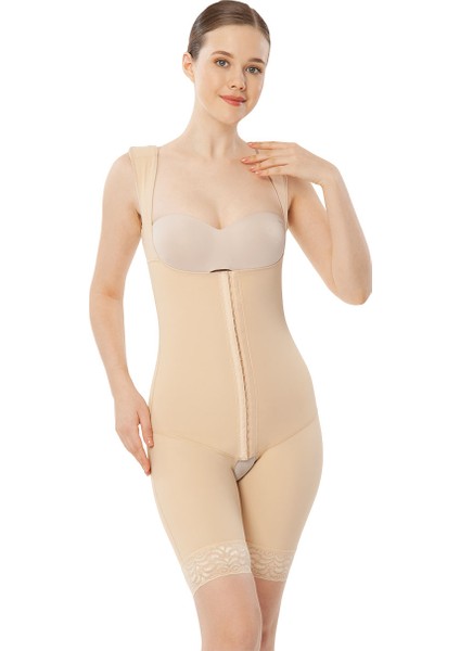 218 Agraflı Göğüs Altı- Diz Üstü-Sırtı Kapalı Liposuction Korse modelleri