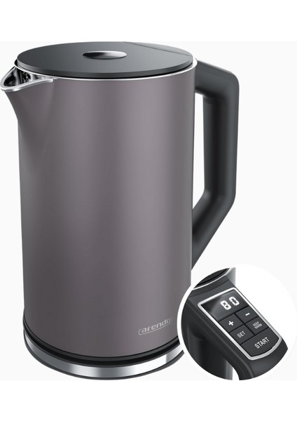Çift Duvarlı Paslanmaz Çelik Su Isıtıcı, 1,5 Litre, Ayarlanabilir Sıcaklık