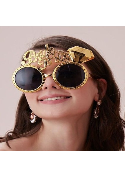 Altın Renk Bride To Be Yazılı Gelin Gözlüğü 15X10 cm