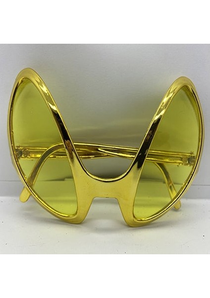 Retro Gözlük - 80 Li 90 Lı Yıllar Parti Gözlüğü Gold Renk 8X13 cm modelleri