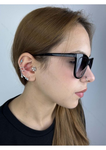 Zirkon Taşlı, Kulak Kıkırdak Bölgesi Küpe 433, Gümüş Renk fiyatları