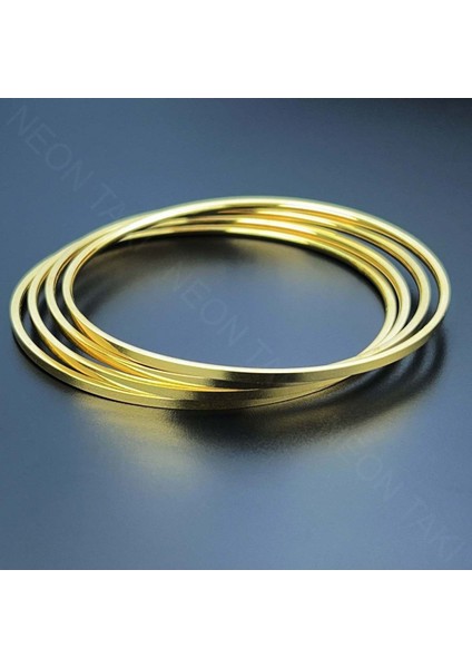 4lü Kare Profil, Paslanmaz Charm Taşıyıcı Ajda Bilezik 134, Çap 65mm, Altın Renk modelleri