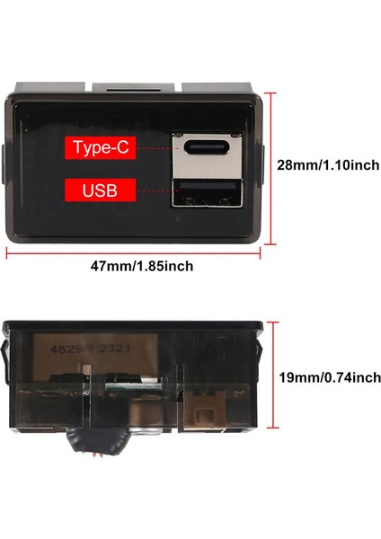 12V Akü Kapasite Göstergesi Usb+Type-C - Kırmızı fiyatları