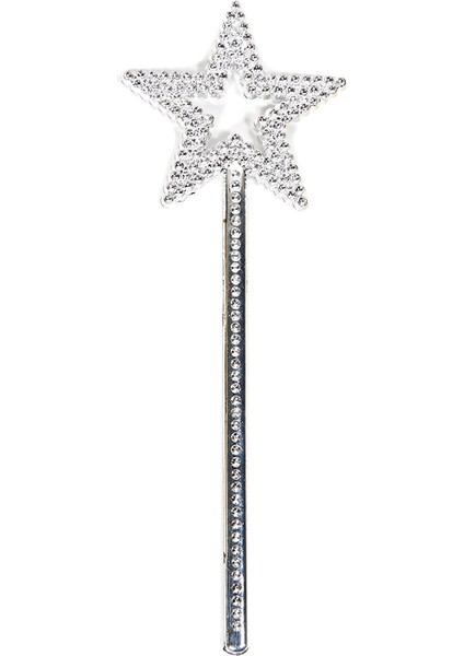 Yıldız Model Peri Asası Melek Asası Prenses Asası Metalize Gümüş Renk