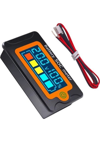 PZEM-009 8-100V Dijital Pil Voltaj Kapasite Göstergesi - Turuncu