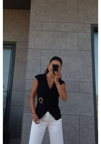 Kruvaze Tokalı Bluz