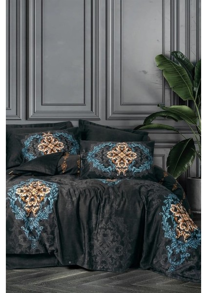 Palace Saten Çift Kişilik Nev Takımı Dorhan Siyah