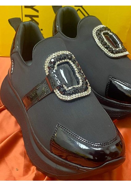 0000067 Siyah Renkli Kadın Sneaker Yürüyüş Spor Ayakkabısı 3 modelleri