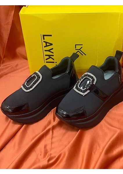 0000067 Siyah Renkli Kadın Sneaker Yürüyüş Spor Ayakkabısı 3 indirimleri