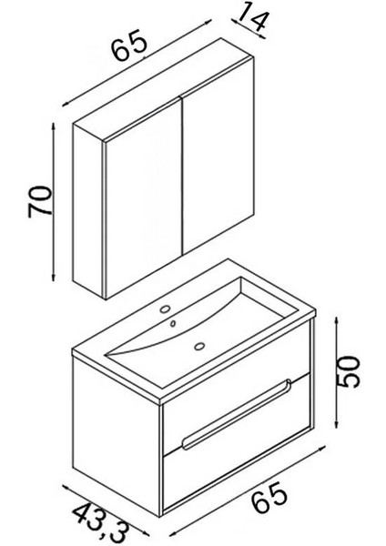 Madrid 65 cm Mdf Banyo Dolabı Seti indirimleri