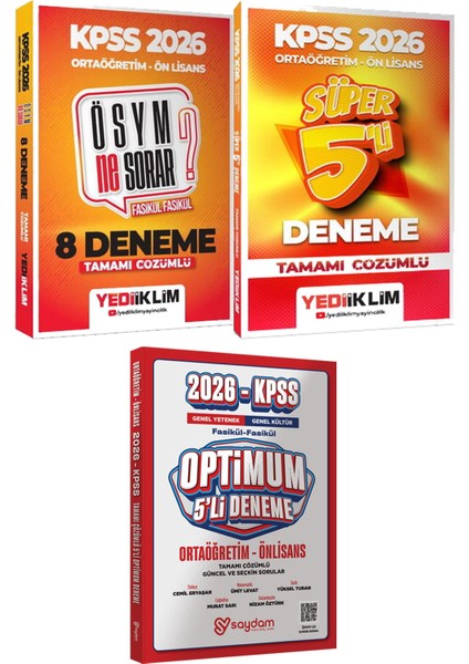 Kpss 2026 Ösym Ne Sorar? 8 Deneme ve Süper 5 Deneme - Optimum 5 Deneme