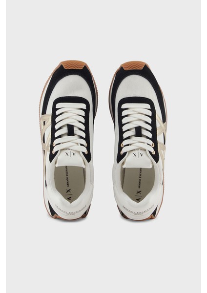 Logolu Hakiki Deri Paltform Taban Sneaker Ayakkabı Bayan Ayakkabı XW002151 AF19396 MC077 modelleri