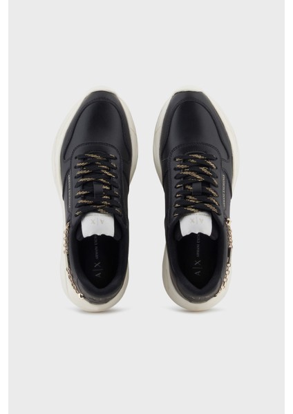 Logolu Hakiki Deri Kalın Taban Sneaker Ayakkabı Bayan Ayakkabı XW001617 AF17443 MC005 modelleri