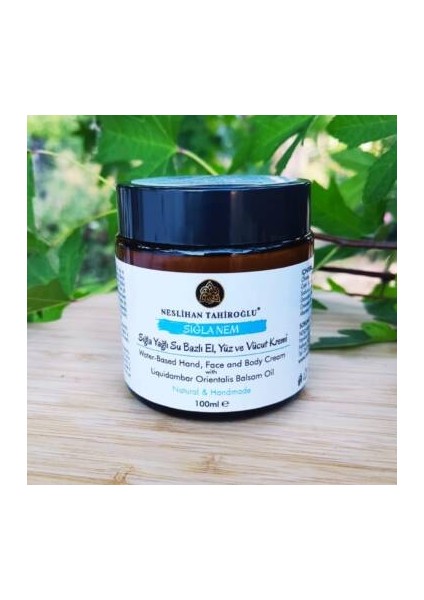 NESLİHAN TAHİROĞLU ,Sığla Nem – Sığla Yağlı Su Bazlı Nemlendirici Krem( Prebiyotik İçerikli) | El, Yüz, Vücut | Vegan & El Yapımı– Prebiyotik Içerikli Su Bazlı Nemlendirici Krem 100 ml