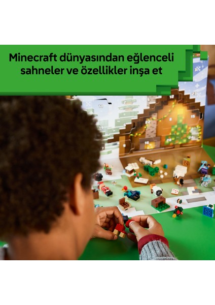 ® Minecraft® 2025 Yılbaşı Takvimi 21280 - 7 Yaş ve Üzeri Çocuklar Için Video Oyunu Temalı Koleksiyonluk Yaratıcı Oyuncak Yapım Seti (300 Parça)