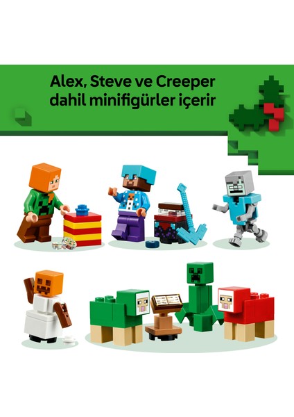 ® Minecraft® 2025 Yılbaşı Takvimi 21280 - 7 Yaş ve Üzeri Çocuklar Için Video Oyunu Temalı Koleksiyonluk Yaratıcı Oyuncak Yapım Seti (300 Parça)