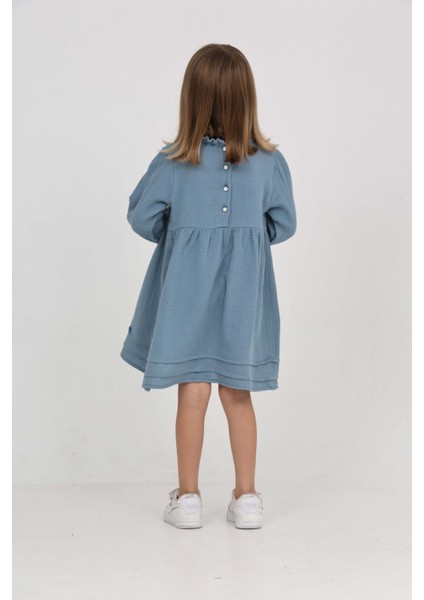 Kız Çocuk Yaka Fırfırlı Elbise fırsatları
