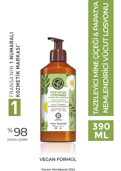 Vücut Losyonu - Nemlendirici Besleyici Tazeleyici Mine Çiçeği Papatya -Vegan