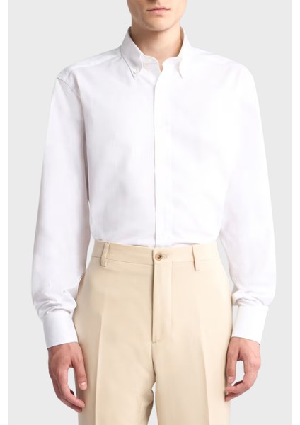 Streç Pamuklu Regular Fit Düğmeli Yaka Gömlek Erkek Gömlek MRIB0004 AV607 W0800