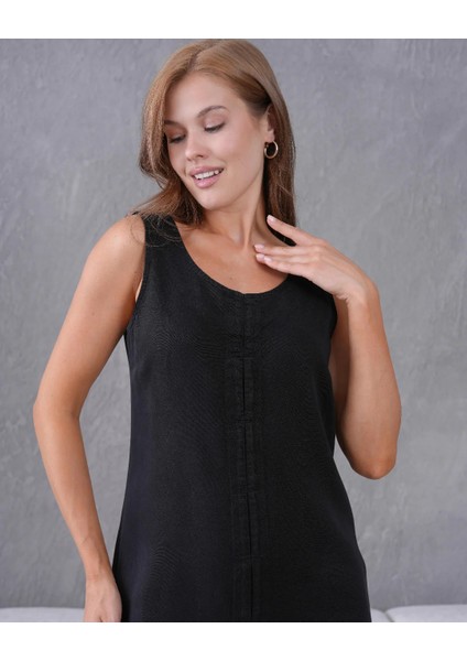 100% Tencel Kumaş Siyah Kadın Elbise fiyatları