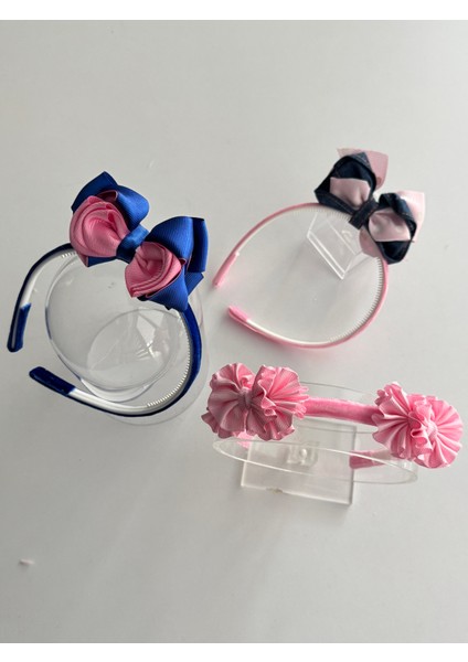 3'lü Kız Çocuk Saç Taçı Seti – Canlı Renkler ve Şık Desenler ile Günlük ve Özel Gün Kullanımı