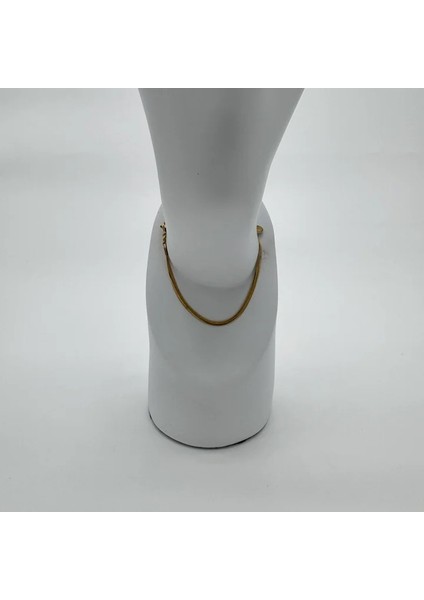 Çelik Gold Italyan Zincir Unisex Bileklik - Gold