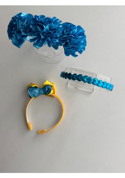 3'lü Kız Çocuk Saç Taçı Seti – Canlı Renkler ve Şık Desenler ile Günlük ve Özel Gün Kullanımı