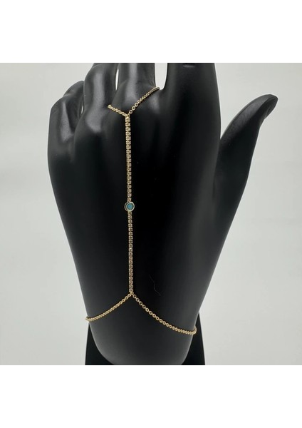 Gold Mavi Taş Detay Zarif Su Yolu Şahmeran - Gold fiyatları