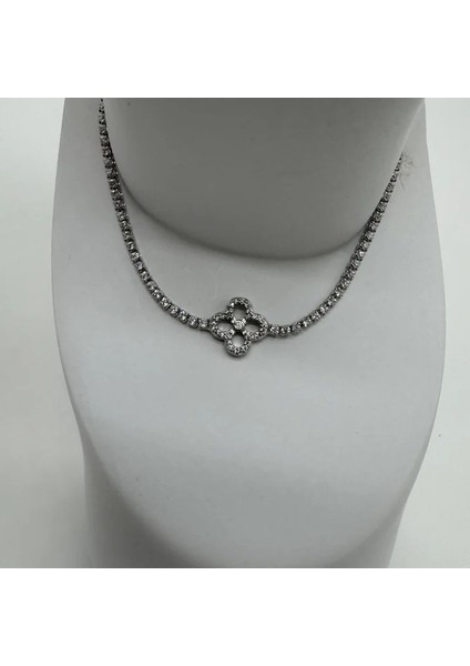 Özel Seri Silver Taşlı Yonca Detay Su Yolu Bileklik - Silver fiyatları