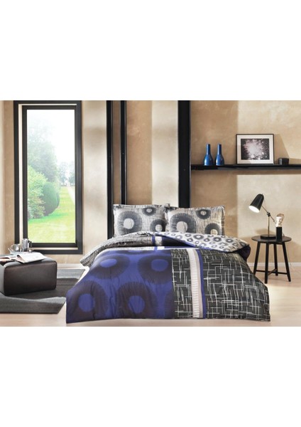 Çift Kişilik Saten Nev Takımı Lionel Lacivert