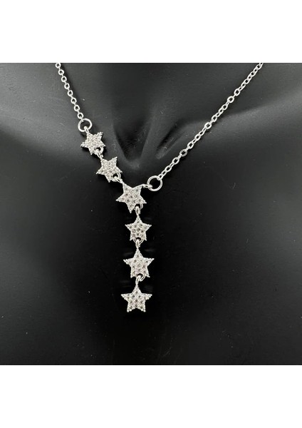Çelik Silver Yıldız Taşlı Kolye - Silver fiyatları