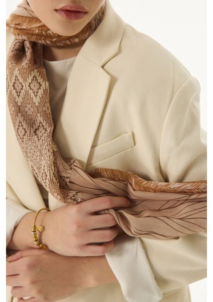 Sahra Desenli Bej Pamuklu Şal modelleri