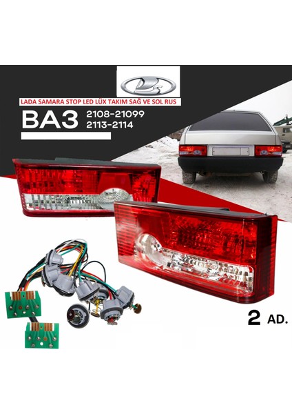 Lada Samara 2108 2109 2113-2115 Stop Lambası Lüx Ledli Takım Sağ ve Sol Rus