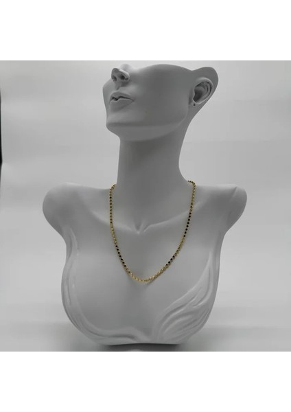 Çelik Gold Ezme Pul Zincir Kolye - Gold