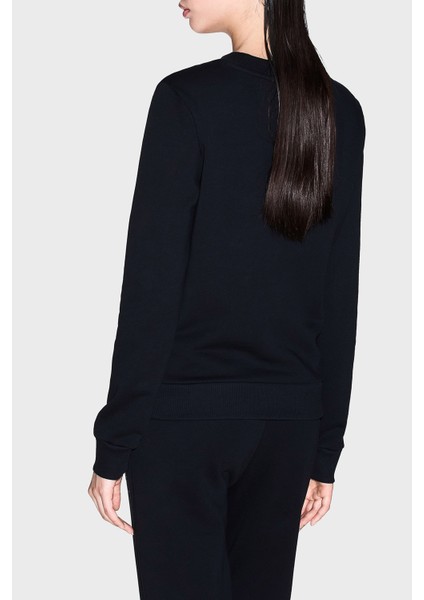 Taşlı Logolu Pamuklu Regular Fit Bisiklet Yaka Sweat Bayan Sweat XW000985 AF14284 UC001 modelleri