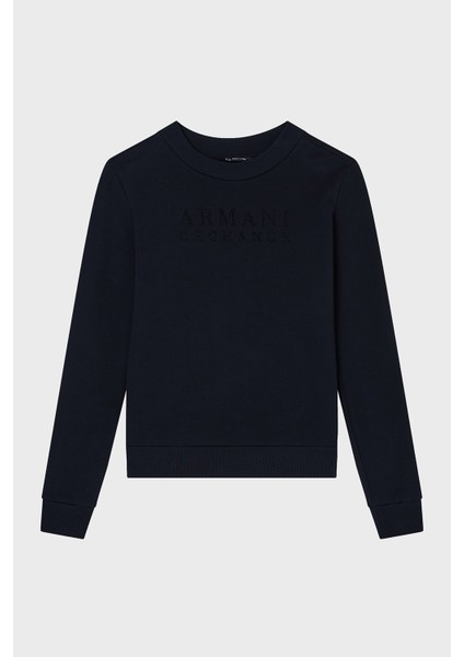 Taşlı Logolu Pamuklu Regular Fit Bisiklet Yaka Sweat Bayan Sweat XW000985 AF14284 UC001 indirimleri