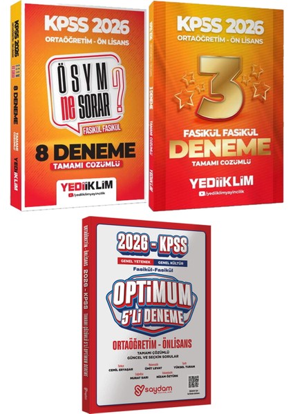 Kpss 2026 Ösym Ne Sorar? 8 Deneme ve Fasikül Fasikül 3 Deneme - Optimum 5 Deneme