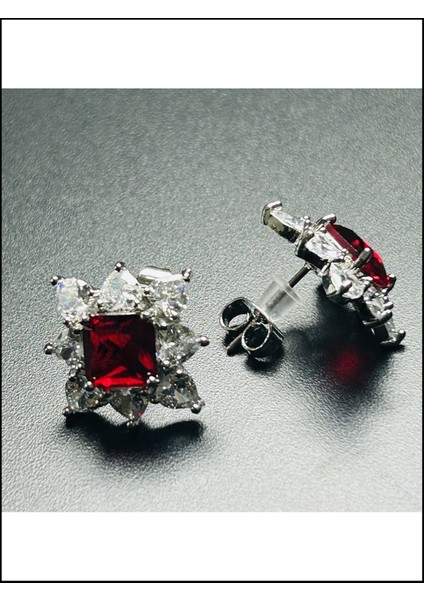 Zirkon Taşlı, Baget Model, Paslanmaz Çelik Küpe 488, Gümüş Renk modelleri