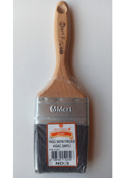 Yağlı Boya Fırçası Mert Fırça No:3 Yağlı Boya Fırçası Ağaç Saplı Kod:10 205 5 Adet