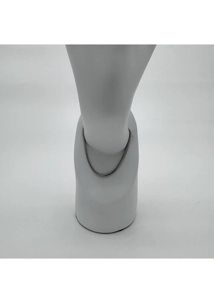 Çelik Siver Italyan Zincir Unisex Bileklik - Silver