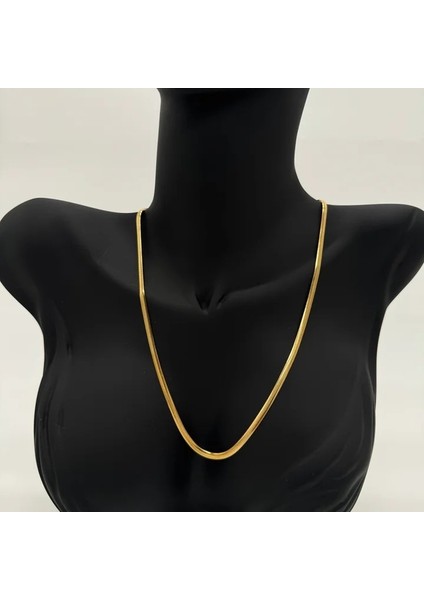 Çelik Italyan Zincir Unisex Gold Kolye 50 cm - Gold modelleri