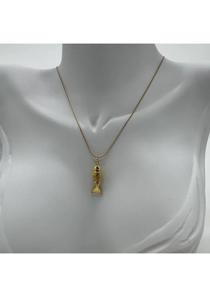 Çelik Gold Balık Kolye - Gold modelleri